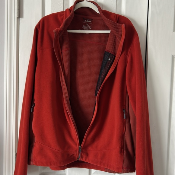 L.L. Bean XXL men’s burnt orange lightweight full zip fleece with zipper pockets - Picture 4 of 4